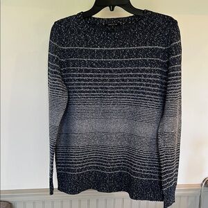 Lafayette 148 New York Navy and White Striped Sweater